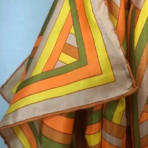 Retro vintage 70s vibe hand stitched rolled scarf